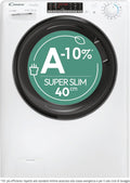 Candy Smart Pro Inverter Lavasciuga Slim 7+4 Kg, Libera Installazione, 1400 Giri, Classe A, Programmi Rapidi, App hOn, Programma Vapore, AxLxP 89x60x45, Bianca - CSOW 4746TWMB5-S