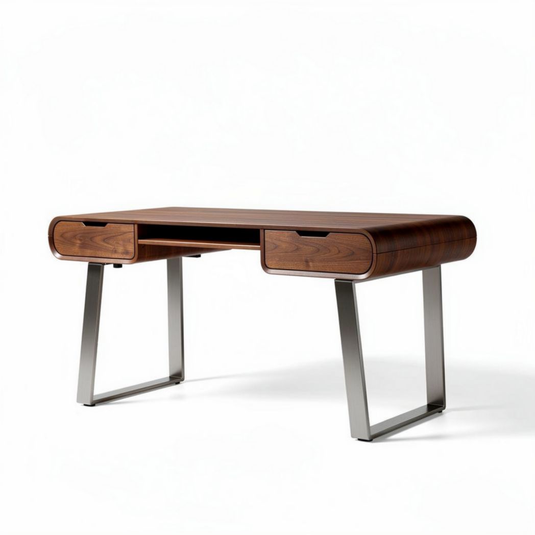 Scrivania in legno e metallo per ufficio o studio – 120 x 60 x 75 cm