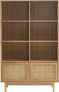 BAÏTA Libreria Helena effetto rovere e cannage rattan, 100 cm
