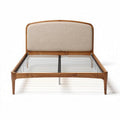 Letto matrimoniale in legno con testata imbottita per camera da letto – 200 x 160 x 100 cm