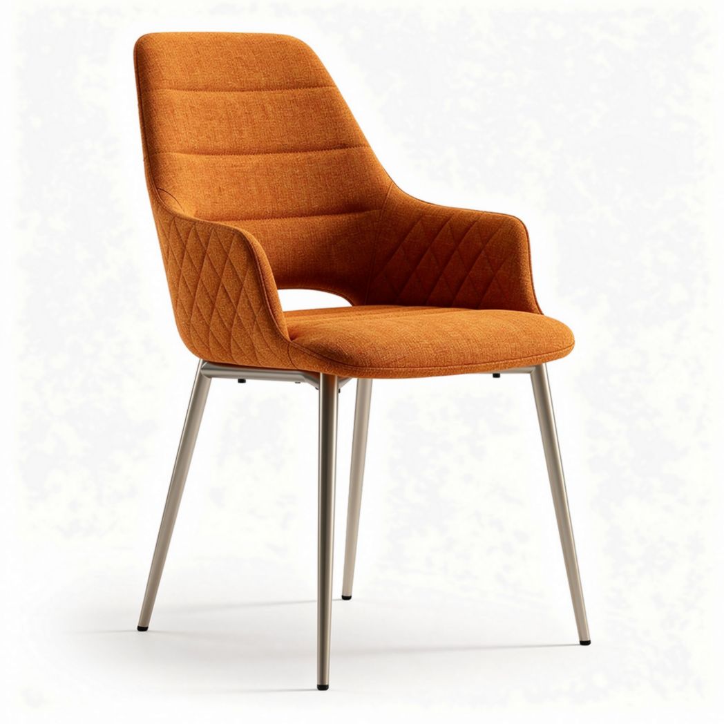 Sedia in tessuto con struttura in metallo per cucina e sala da pranzo – 55 x 50 x 85 cm