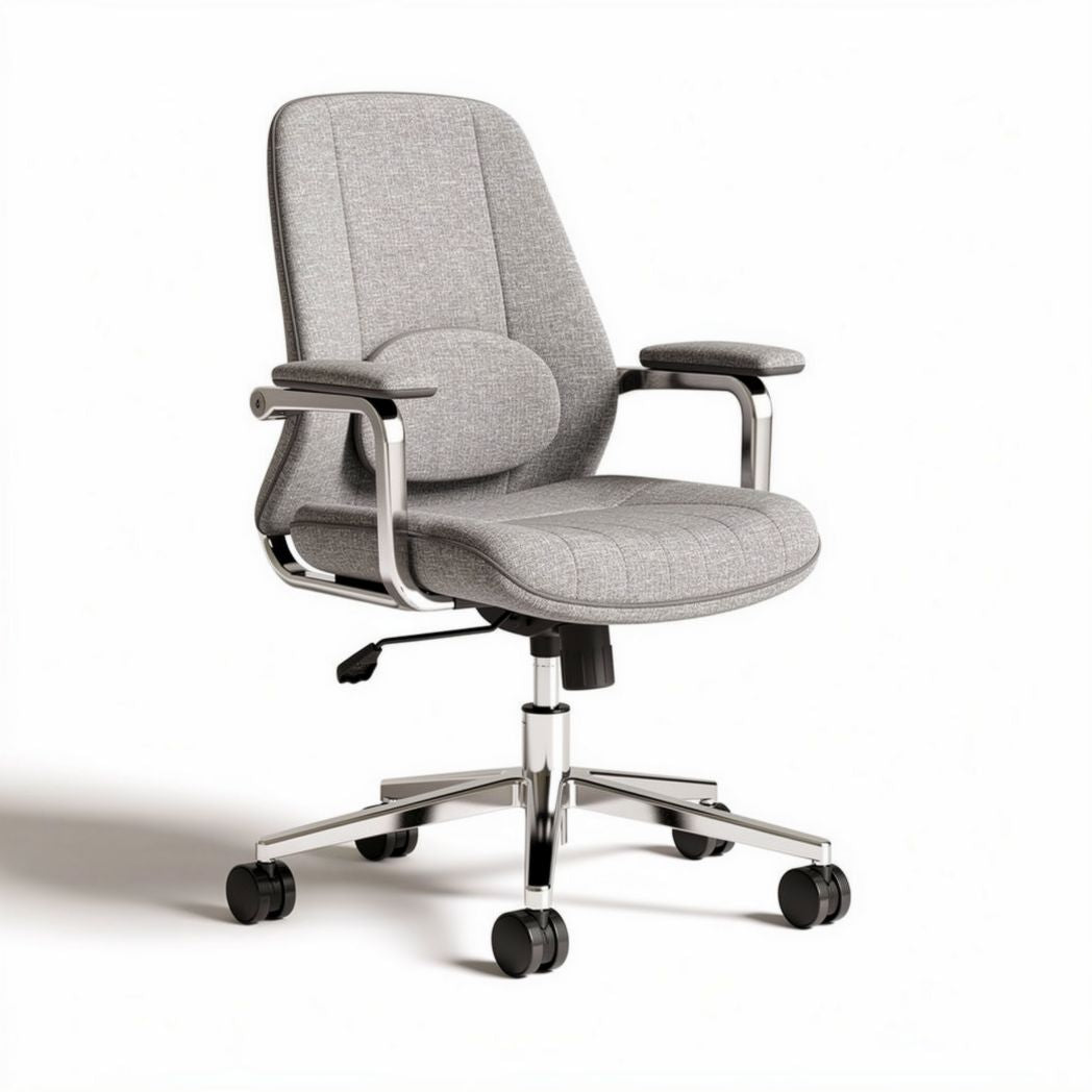 Sedia da ufficio girevole in tessuto con braccioli – 60 x 60 x 100 cm