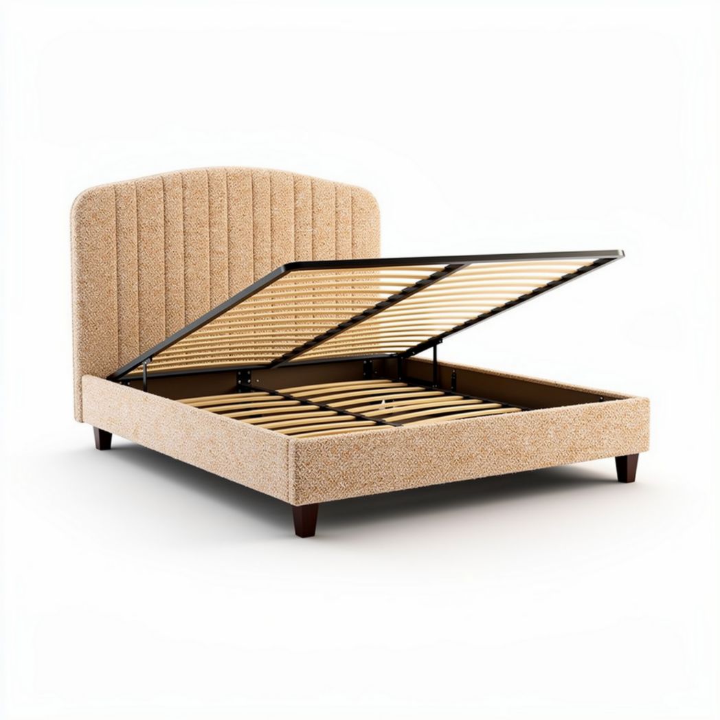 Letto con contenitore in tessuto per camera da letto – 210 x 160 x 100 cm