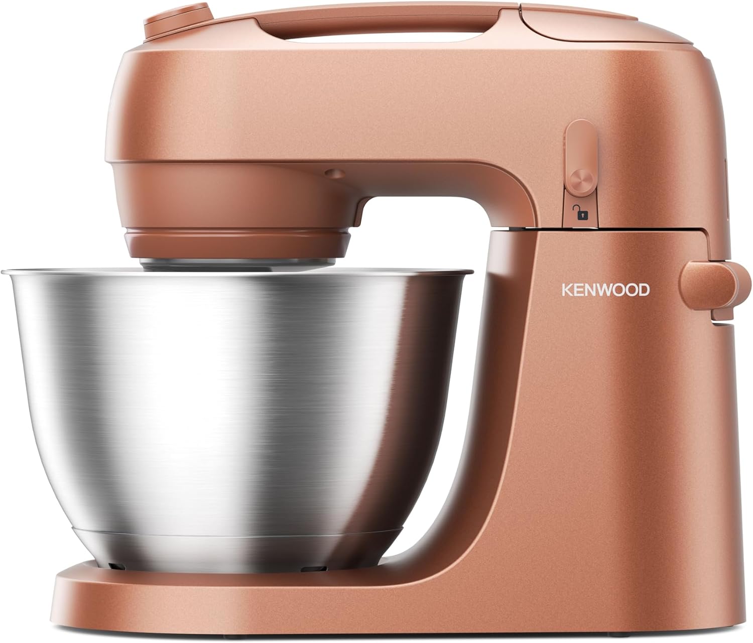 Kenwood Go KZM35.000RD Planetaria con Design Salvaspazio, Impastatrice Compatta con Ciotola da 4L, 3 Strumenti di miscelazione, 6 Velocità, Alta solo 30cm, dotata di Maniglia, Potenza 800W, Argilla