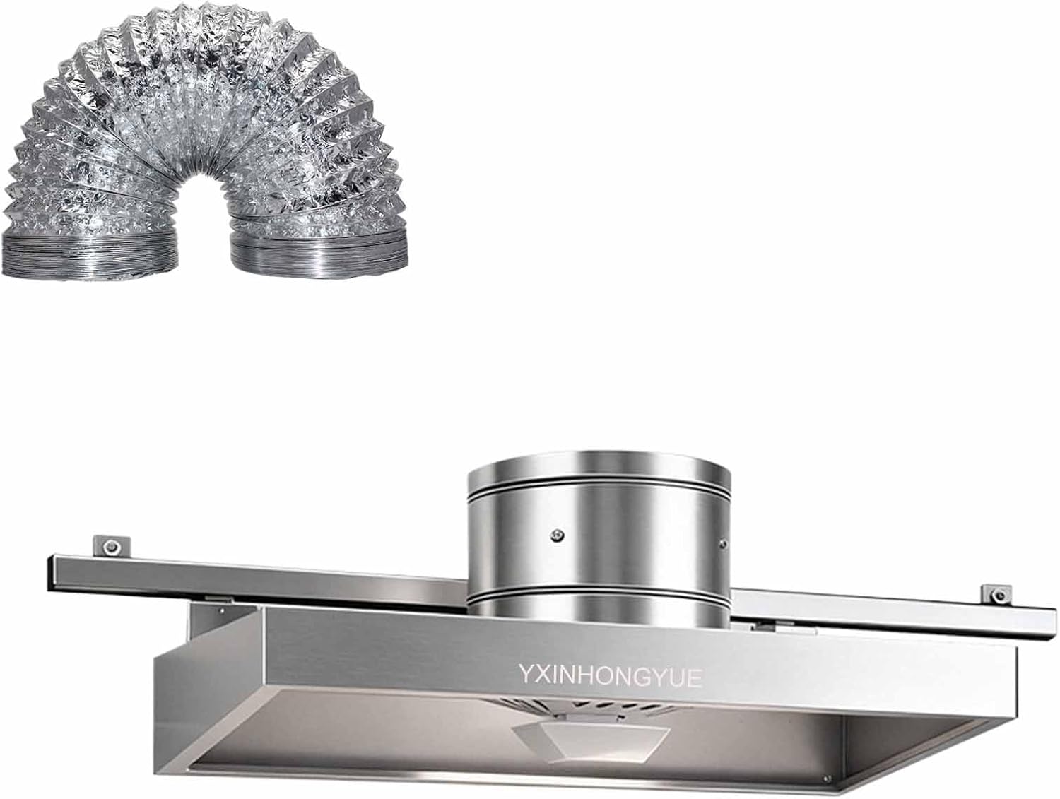 Ventilatore per ristoranti ad Alto Volume d'Aria 220V 7 Pale 7 Pollici Potente e Silenzioso in Acciaio Inox aspiratore per Cappa con Tubo in Alluminio per Uso Commerciale (80W),8inch