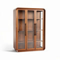 Vetrina in legno per soggiorno con porte in vetro – 80 x 30 x 120 cm