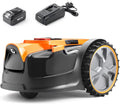 LawnMaster OcuMow Robot tosaerba 16 Drop and Tond con batteria al litio MX da 24 V 4,0 Ah e caricabatterie rapido, nessun cavo limite, applicazione o presa esterna necessaria
