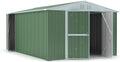 Box in Acciaio Zincato Casetta da Giardino in Lamiera 3.27 x 4.59 m x h2.17 m - 201 KG – 15,01 metri quadri (Verde)
