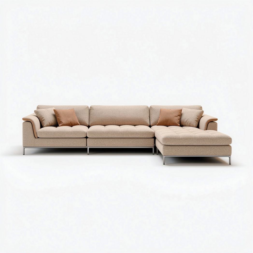 Divano angolare in tessuto per soggiorno – 250 x 90 x 80 cm