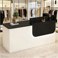 Scrivania da banco per reception, bancone e cassetto, striscia luminosa a LED, scrivania con bancone per casse, per ufficio, saloni di bellezza, saloni di bellezza, 140 x 61 x 99 cm