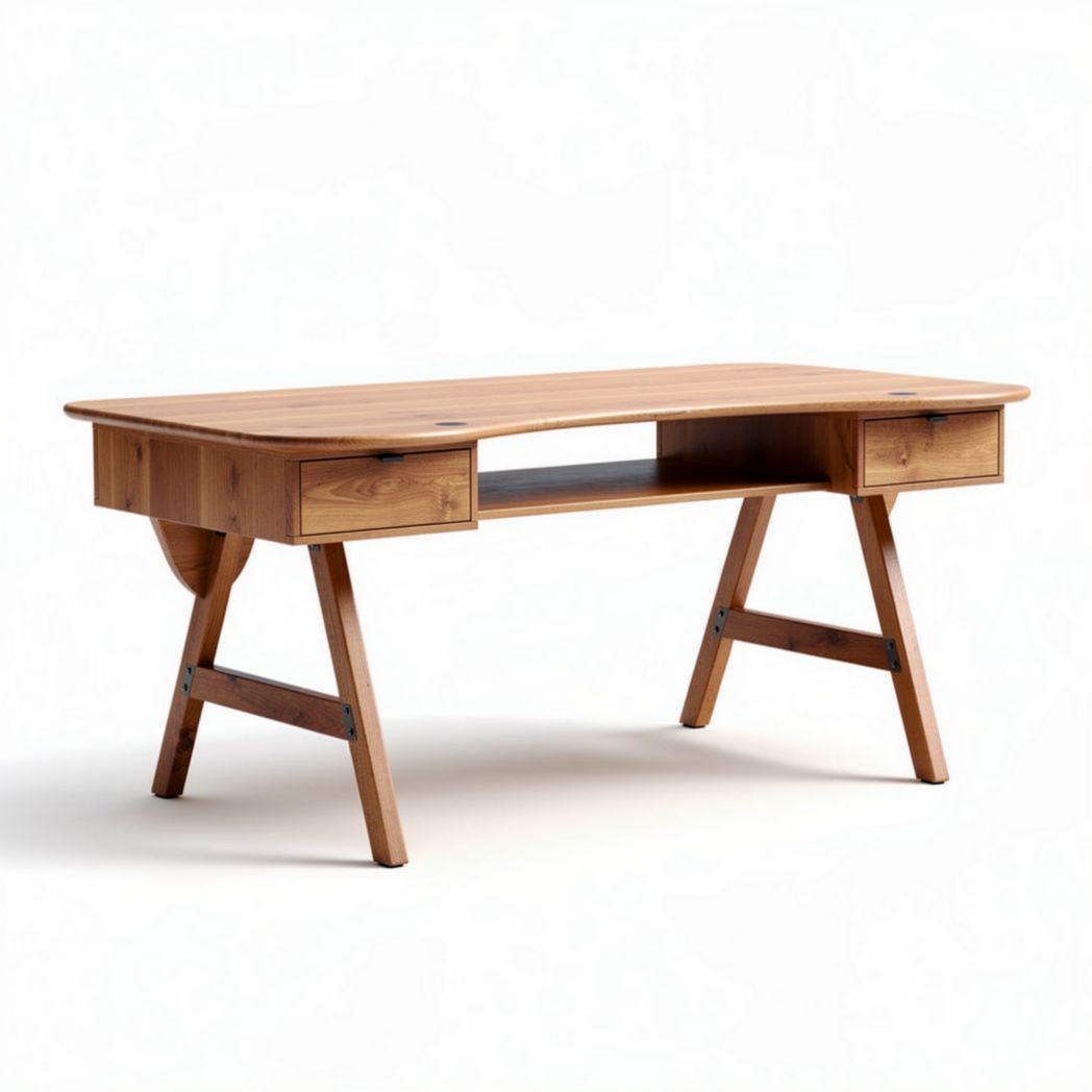 Scrivania in legno con cassetti per ufficio domestico – 120 x 60 x 75 cm