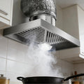 2m Pipe, Cappa Aspirante da Cucina in Acciaio Inox 2800R/Min con Illuminazione, Ventilatore di Scarico Facile da Installare per Uso Domestico, Sistema di Ventilazione per Cucina