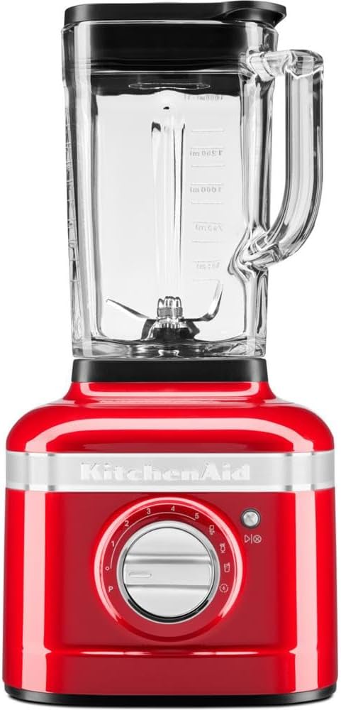 KitchenAid Blender K400 - Vasca in vetro da 1,4 L - Frullatore elettrico per smoothie - Robot da cucina multifunzione - 1200 W - 3 programmi preimpostati e 5 velocità - Rosso imperiale