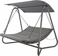 Estosa - Regan Model Garden Swing Chair, Hanging Chair for Garden Furniture, Steel Structure with Soft Padding, 2 Seater Garden Swing, 207 x 142 x 172 H. cm (Grey)