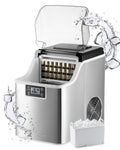 CO-Z Macchina Ghiaccio 22kg/24 Ore Fabbricatore Ghiaccio 24 Cubetti in 11-20 Minuti Macchina per Ghiaccio in Acciaio Inossidabile con Autopulente LCD Pannello per Casa Ufficio Bar Ristorante