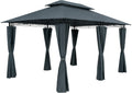 CASARIA Topas Pavilion Gazebo 3 x 4 m in Durable Metal Water Repellent with Side Panels for Garden Parties