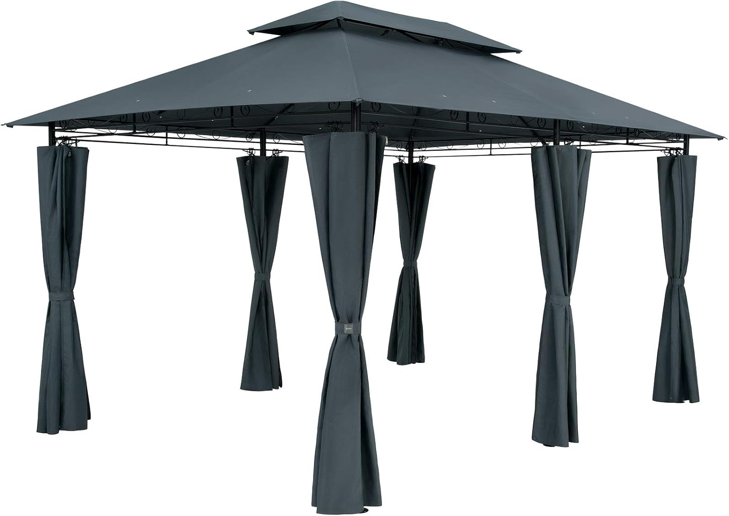 CASARIA Topas Pavilion Gazebo 3 x 4 m in Durable Metal Water Repellent with Side Panels for Garden Parties