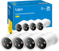 Tapo C425 Telecamera WiFi Esterno Senza Fili 2K 4MP con Base Magnetica, Batteria 300Dì, Allarme su Rilevamento Movimento, IP66, Audio Bidirezionale, Visione Notturna a Colori, Nessun Hub Richiesto 4pz