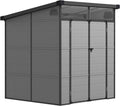 Outsunny Casetta da Giardino 3.24 m² in Resina e Alluminio con 2 Finestre Trasparenti e 2 Prese d'Aria, Capanno Porta Attrezzi con Tetto Spiovente, Porte con Serratura, 190x191x215 cm, Grigio Chiaro