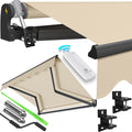 KESSER® Electric Awning with Remote Control – 250 x 200 cm, Foldable, for Patio, Clamp, Incl. Wall Bracket, Beige