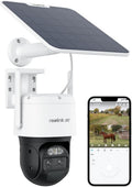 Reolink 4K Telecamera da Esterno con SIM 4G LTE, Batteria e Pannello Solare, Auto-Tracking, 355° Pan/90° Tilt, Doppio Obiettivo, Zoom Ibrido 6X, Visione Notturna a Colori, Alexa  Cloud, TrackMix LTE