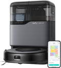 eufy robot aspirapolvere lavapavimenti con mappatura Omni C20 con stazione tutto in uno, svuotamento auto, lavaggio e asciugatura auto, 8,5 cm, design ultra piatto, 7.000 Pa, potente aspirapolvere