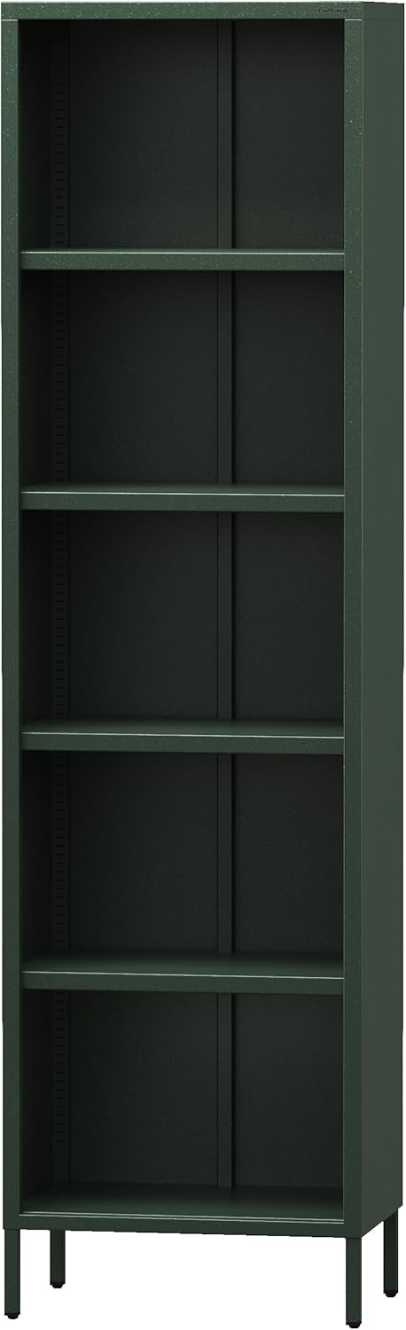 Jan Nowak Libreria in metallo Mario, robusta mensola industriale con 4 ripiani regolabili in altezza (4 x 30 kg) e montaggio a parete, scaffale alto glitterato, scaffale sottile | 50 x 180 x 35 cm |