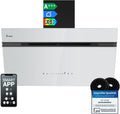 KKT KOLBE A+++ AURORA9005SW - Cappa aspirante 90 cm, 782 cbm/h, senza testa, vetro bianco e nero, funzione di ripresa automatica, Smart WiFi, sensore Touch, illuminazione a LED RGBW
