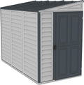 Duramax SideMate 4 x 8 PLUS, Capannone da giardino in plastica con kit di fondazione in metallo, Grigio scuro
